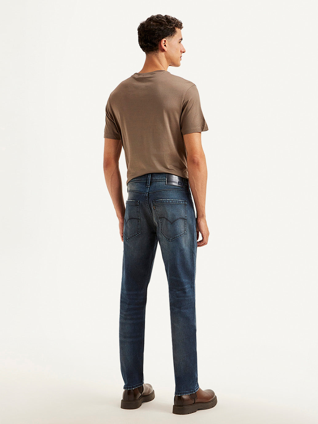 Men's Redloop 541 Blue Athletic Tapered Fit Mid Rise Jeans - Back View
