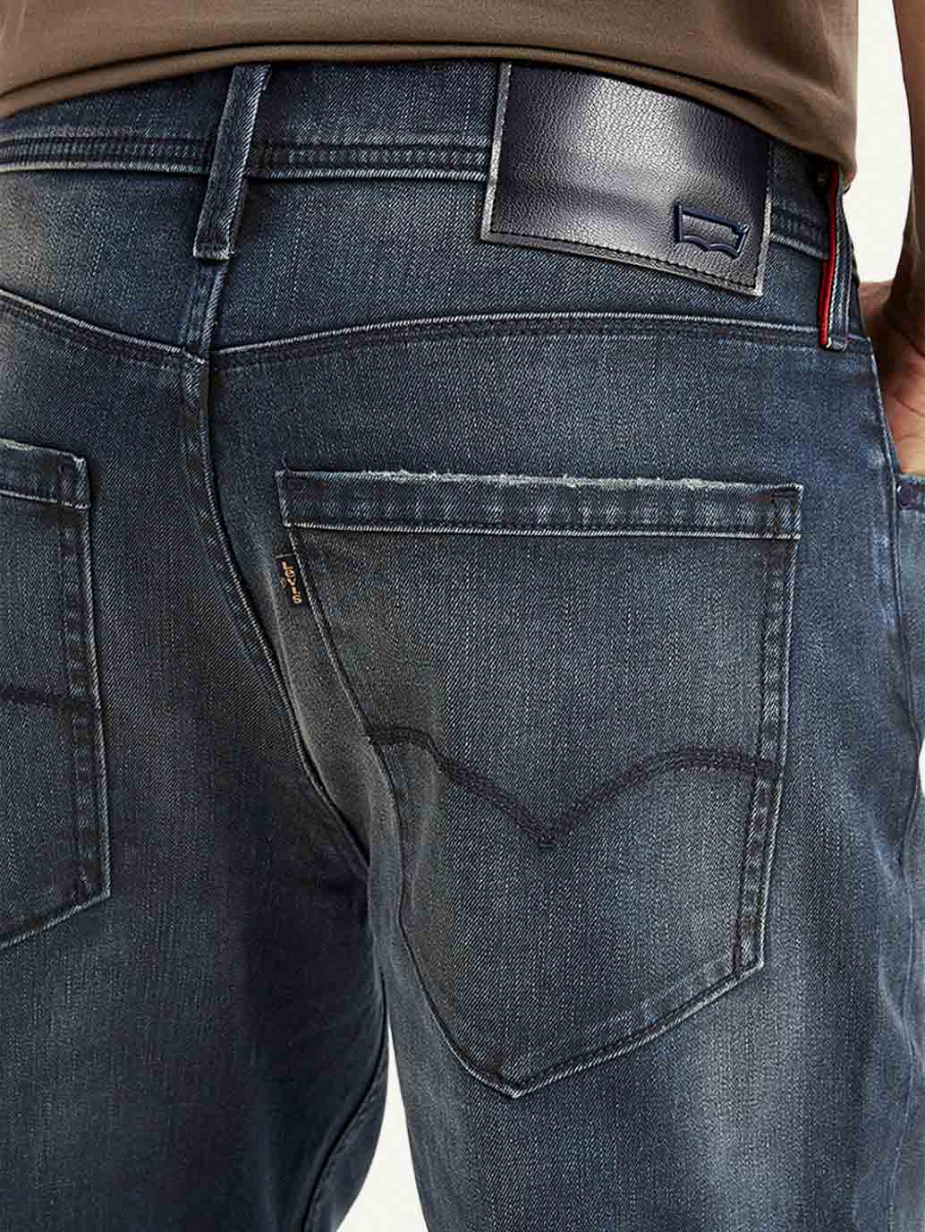 Men's Redloop 541 Blue Athletic Tapered Fit Mid Rise Jeans - Detail View
