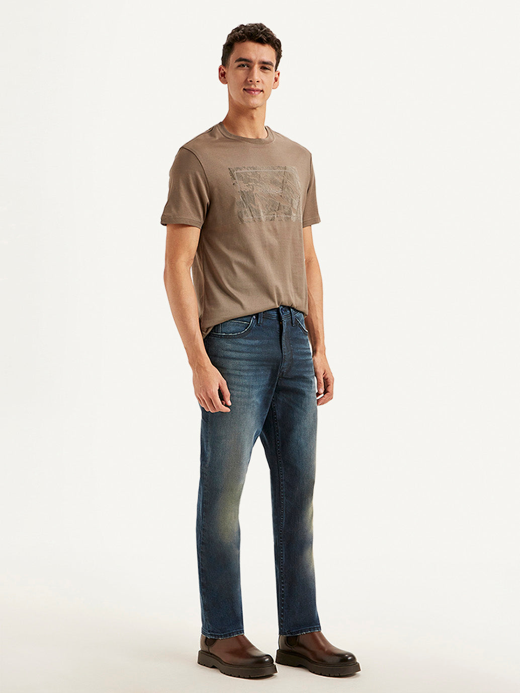 Men's Redloop 541 Blue Athletic Tapered Fit Mid Rise Jeans - Side View