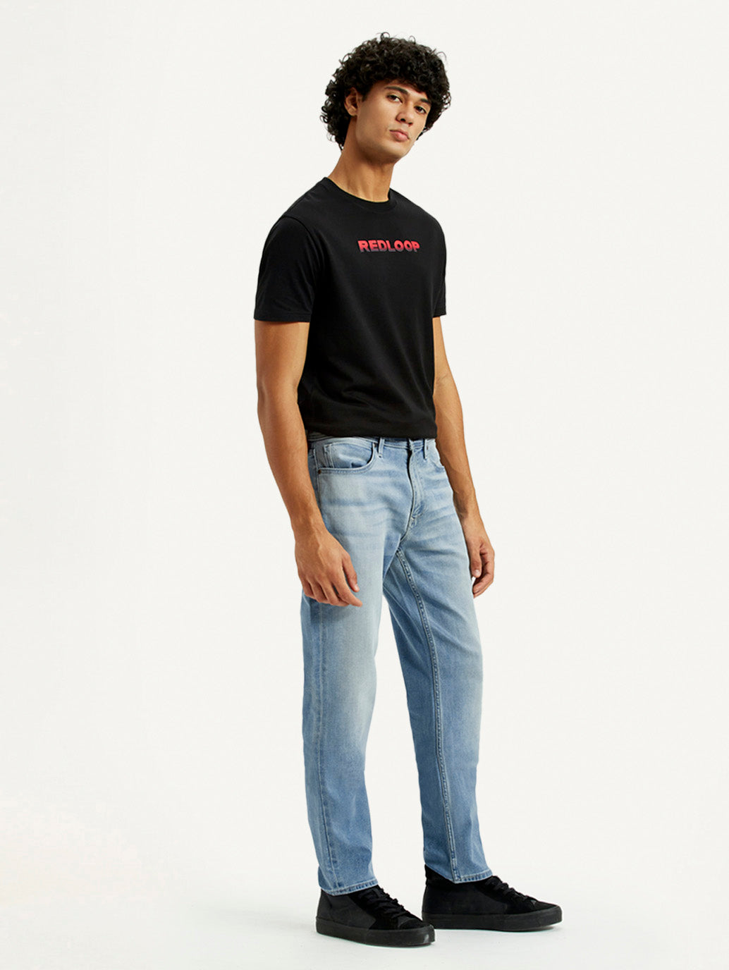 Men's Redloop 541 Light Indigo Athletic Tapered Fit Mid Rise Jeans - Side View