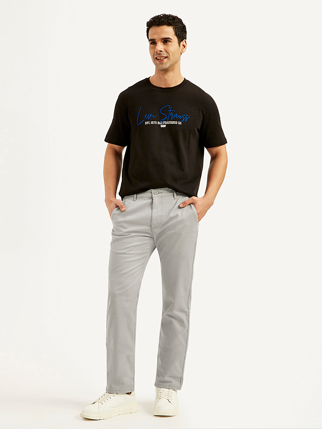 Men's Grey Slim Fit Chinos