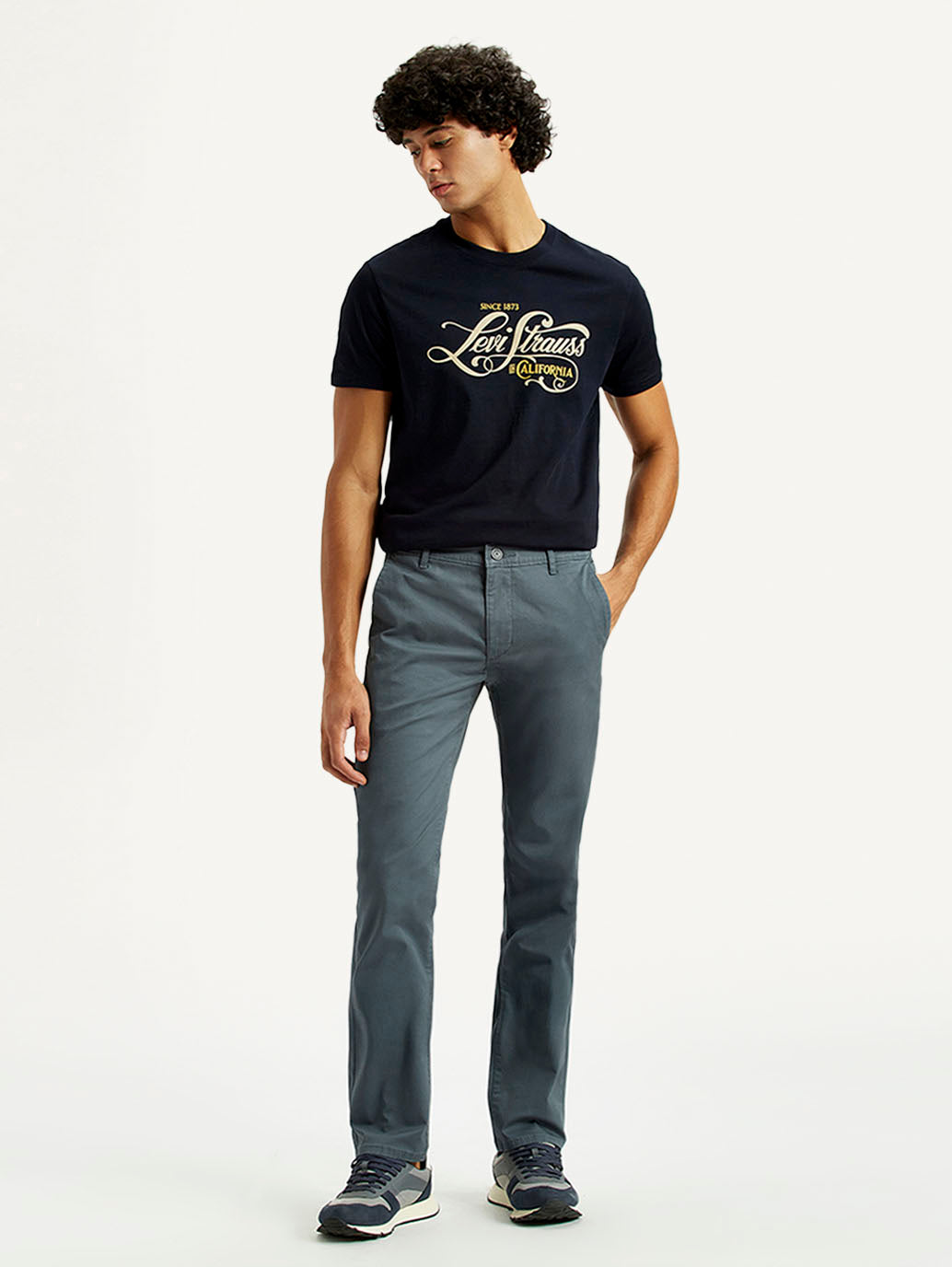 Men's 511 Blue Slim Fit Mid Rise Chinos - Front View