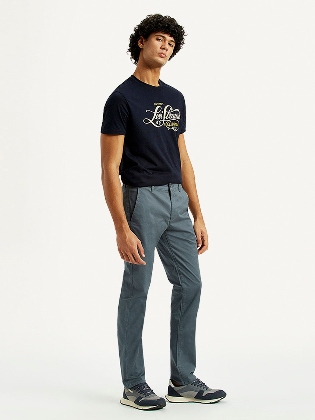 Men's 511 Blue Slim Fit Mid Rise Chinos - Side View