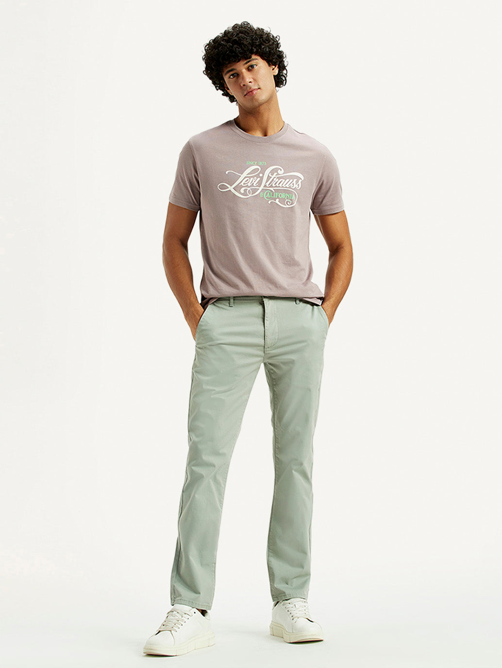 Men's 511 Green Slim Fit Mid Rise Chinos - Styleshot View