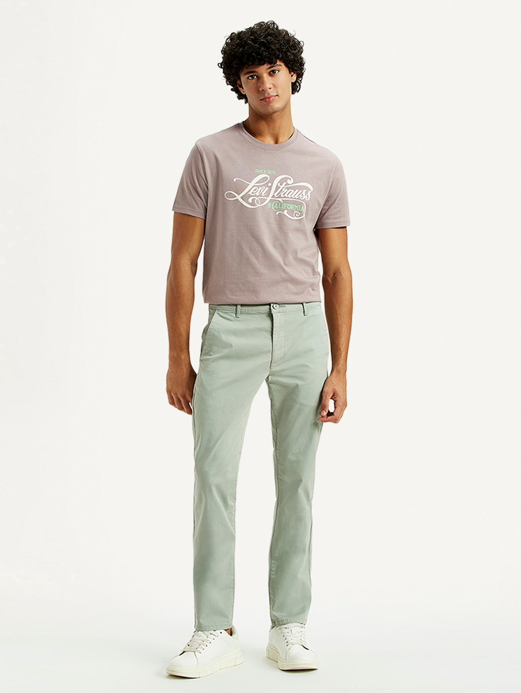 Men's 511 Green Slim Fit Mid Rise Chinos - Front View