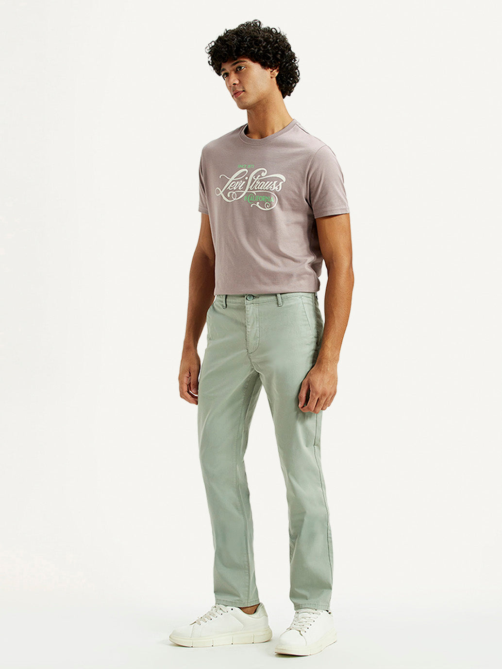 Men's 511 Green Slim Fit Mid Rise Chinos - Side View