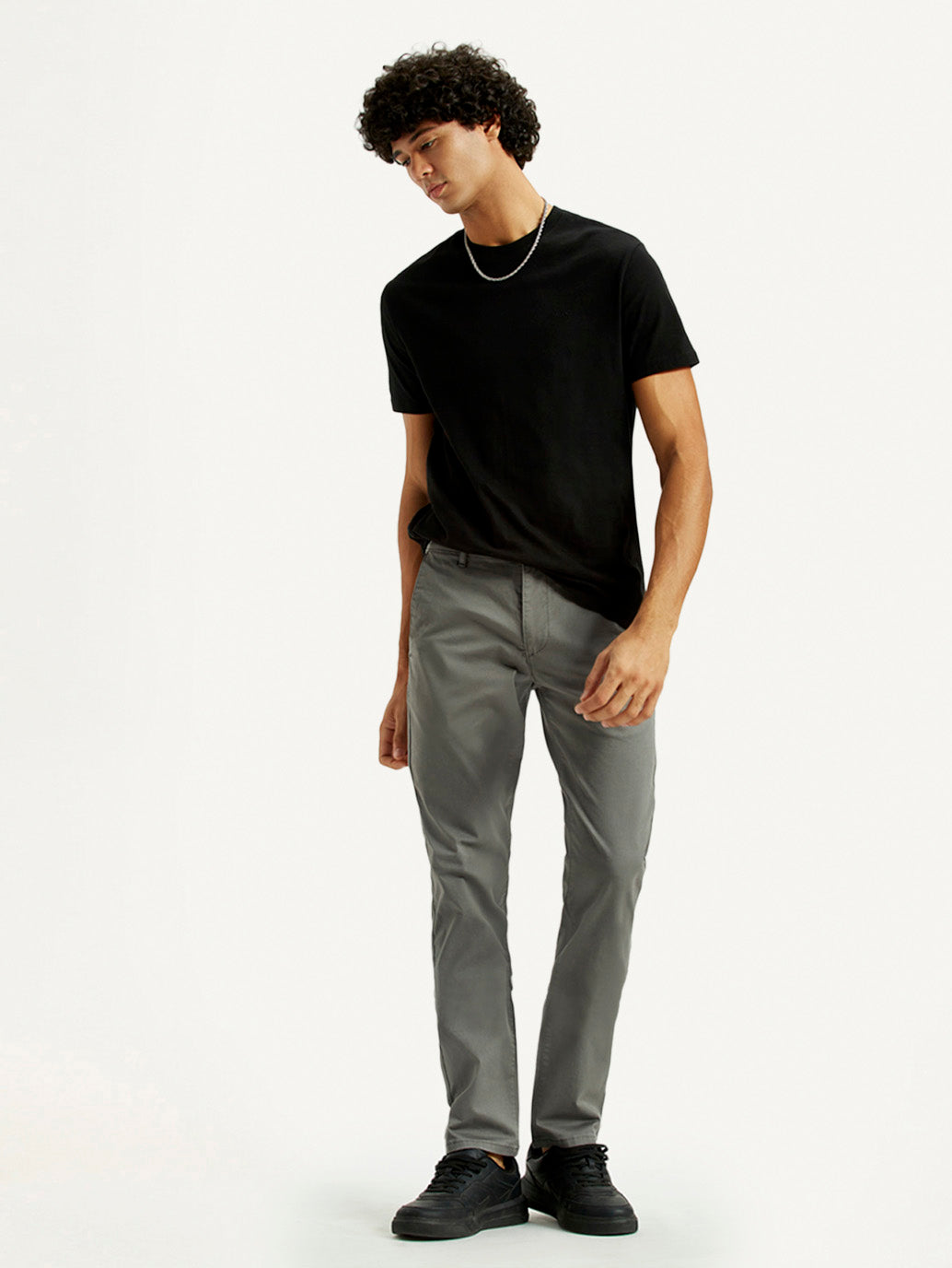 Men's 511 Grey Slim Fit Mid Rise Chinos - Styleshot View