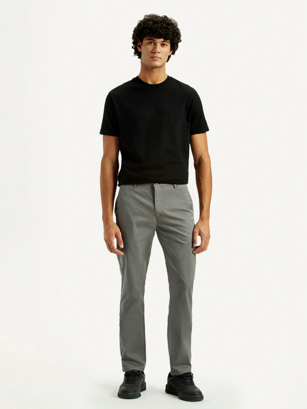 Men's 511 Grey Slim Fit Mid Rise Chinos - Front View