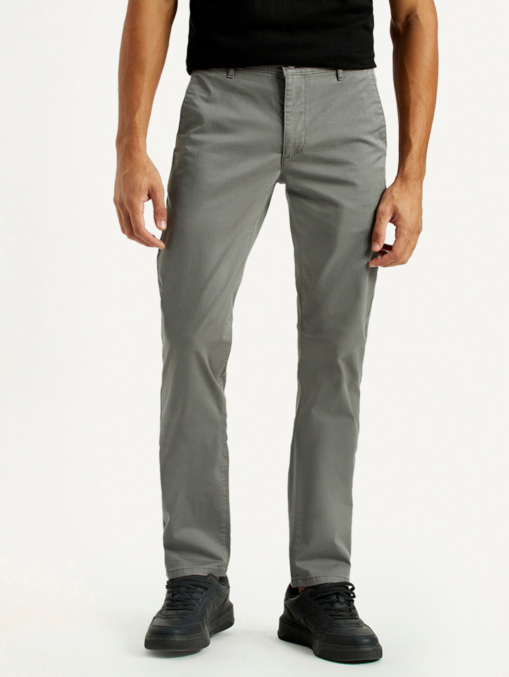 Men's 511 Grey Slim Fit Mid Rise Chinos - Front View