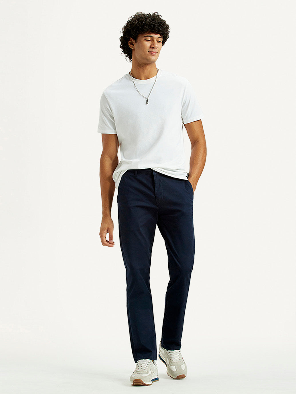 Men's 511 Dark Blue Slim Fit Mid Rise Chinos - Styleshot View