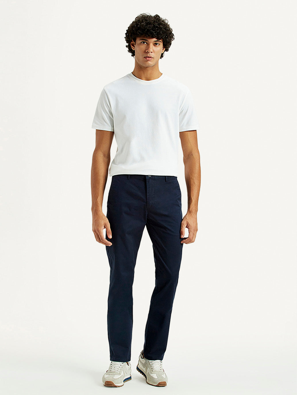 Men's 511 Dark Blue Slim Fit Mid Rise Chinos - Front View