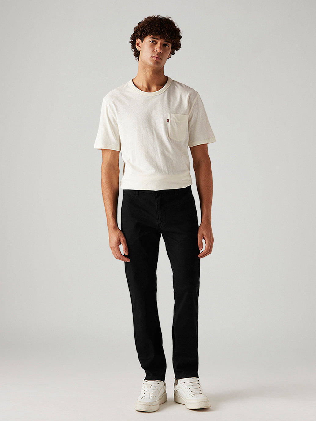 Men's 511 Black Slim Fit Mid Rise Chinos - Front View