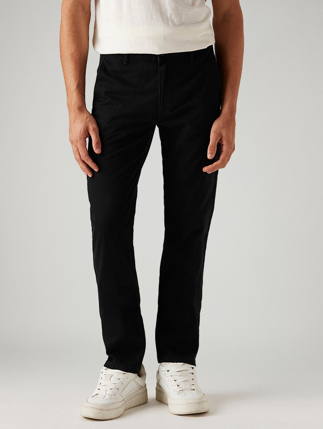 Men's 511 Black Slim Fit Mid Rise Chinos - Front View