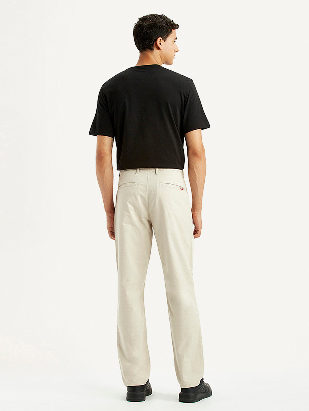 Men's Beige Relaxed Fit Chinos - Back View