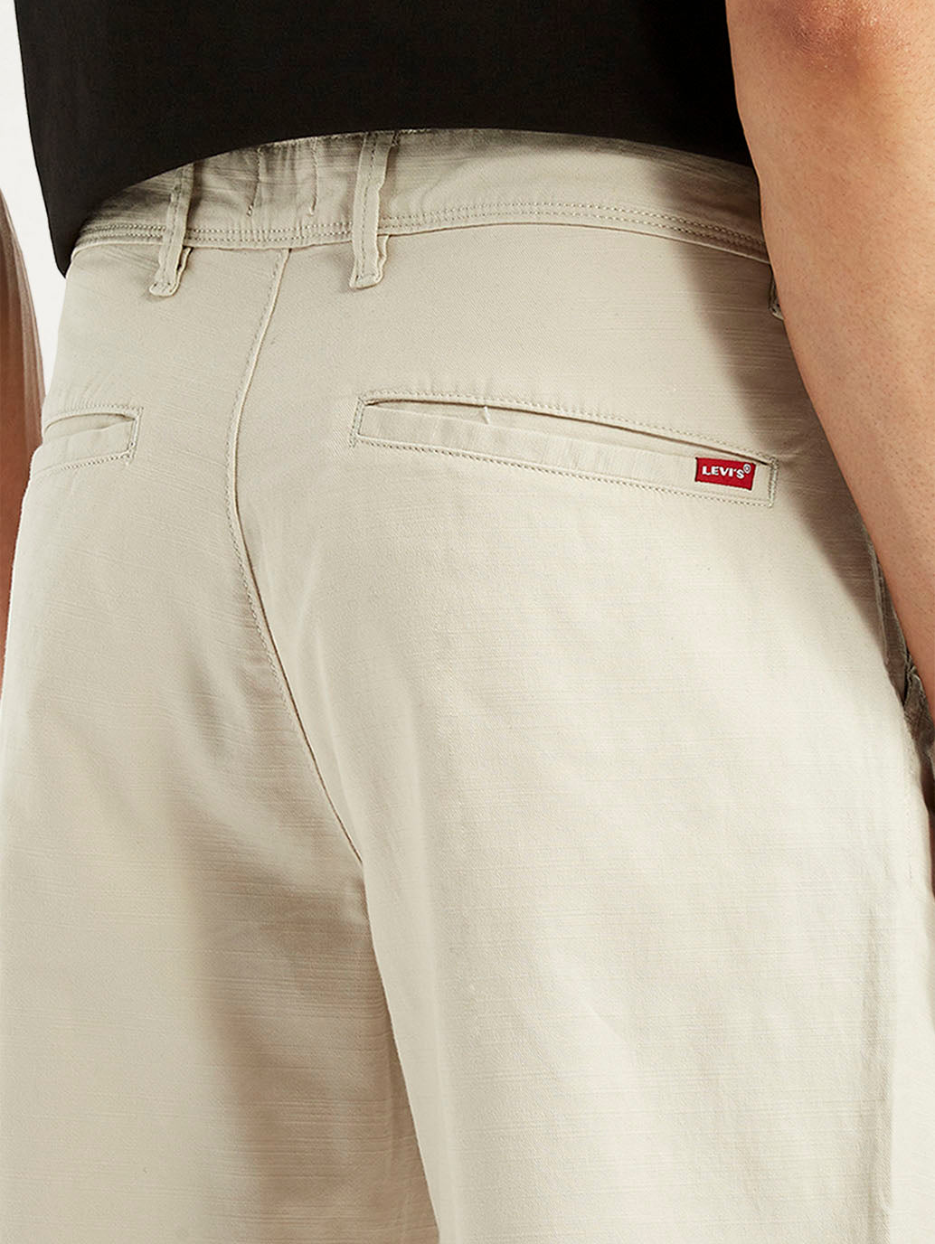 Men's Beige Relaxed Fit Chinos - Detail View