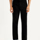 Men's Black Relaxed Fit Chinos - Front View