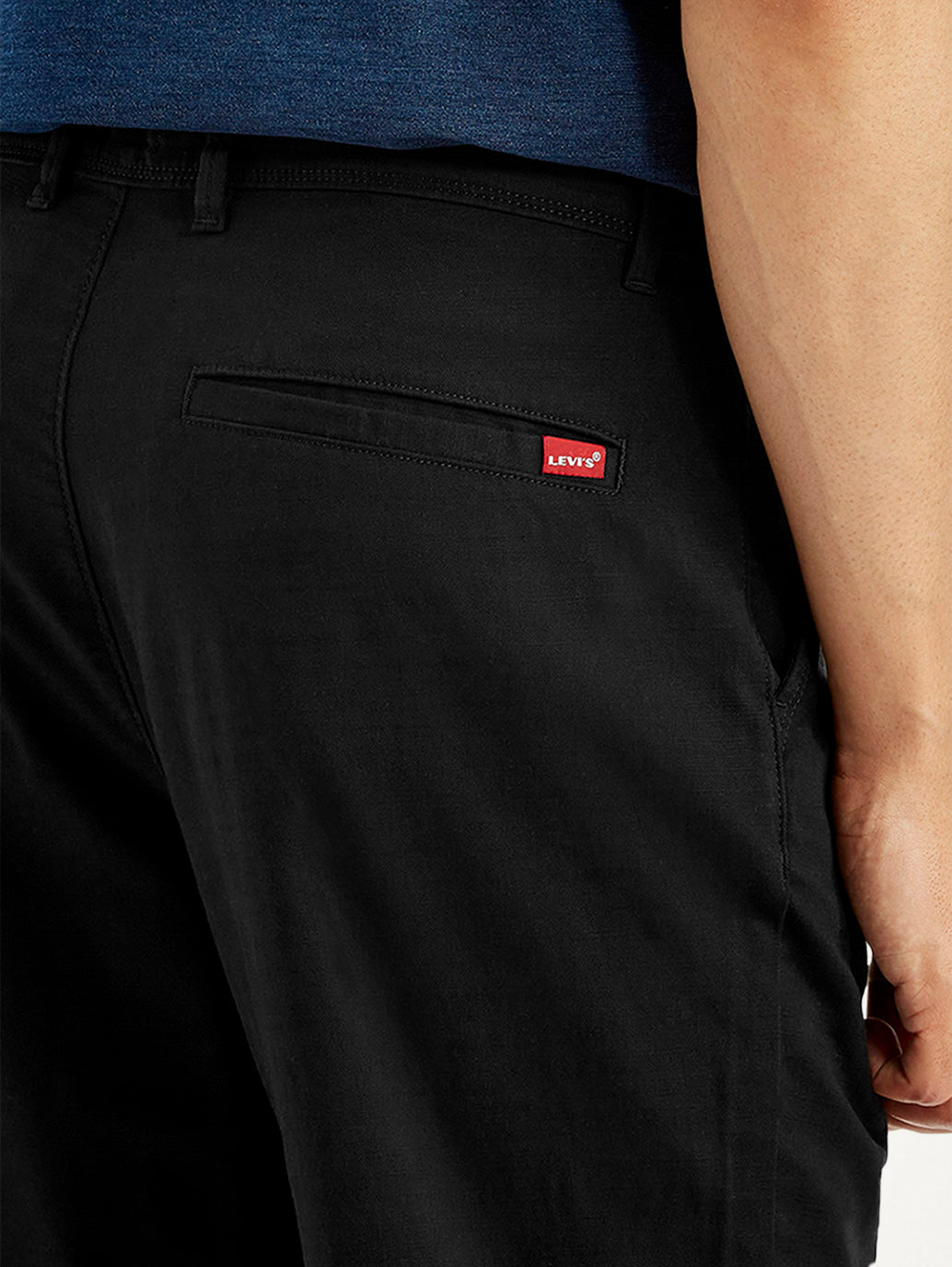 Men's Black Relaxed Fit Chinos - Detail View