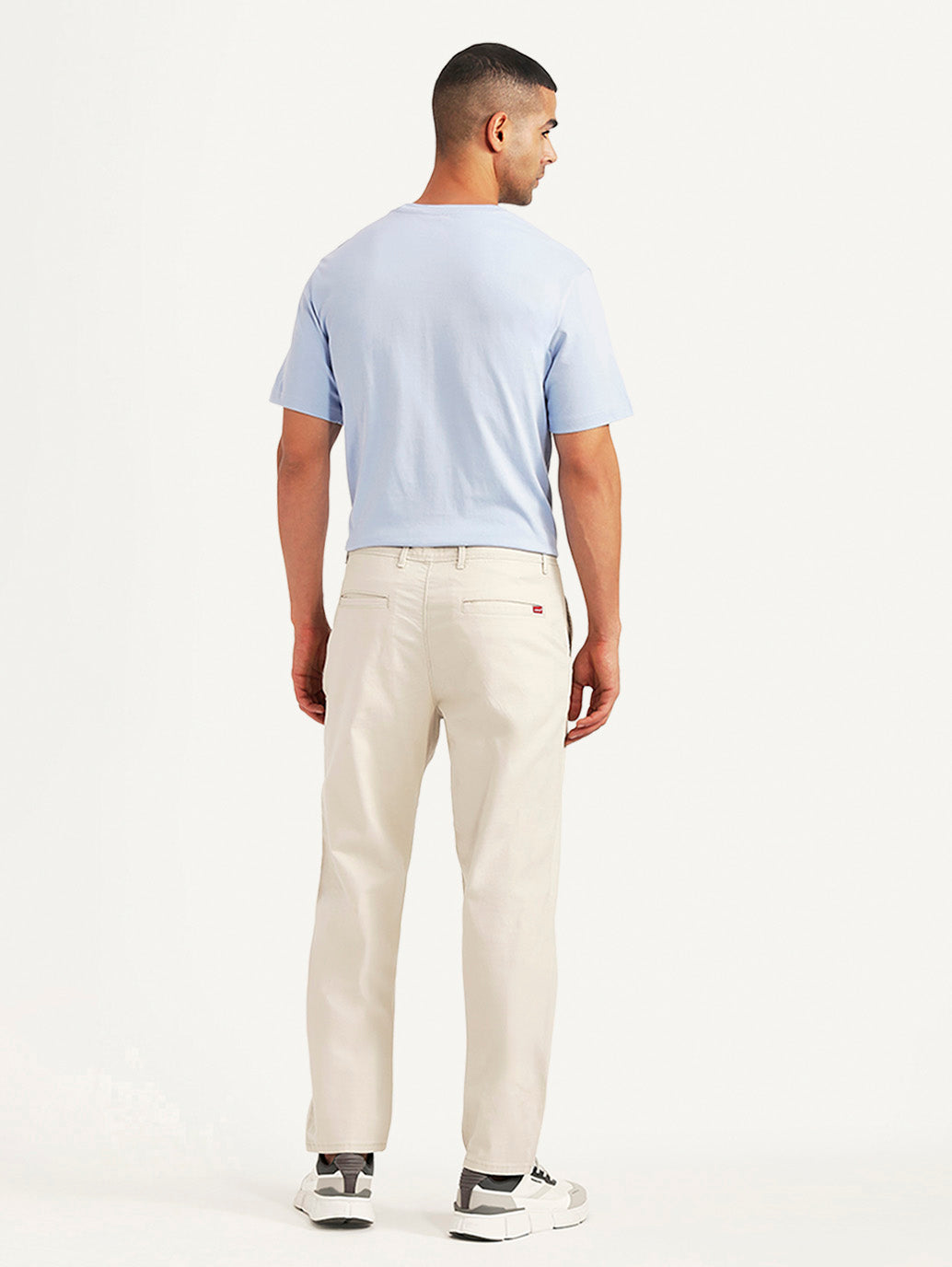 Men's Beige Authentic Relaxed Fit Chinos - Back View