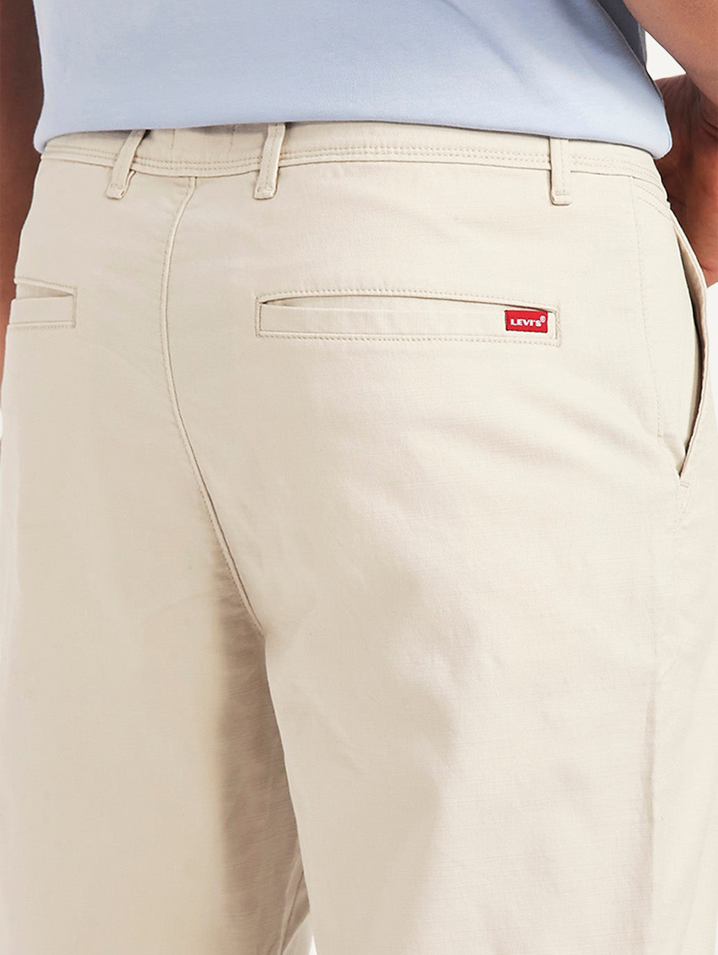Men's Beige Authentic Relaxed Fit Chinos - Detail View