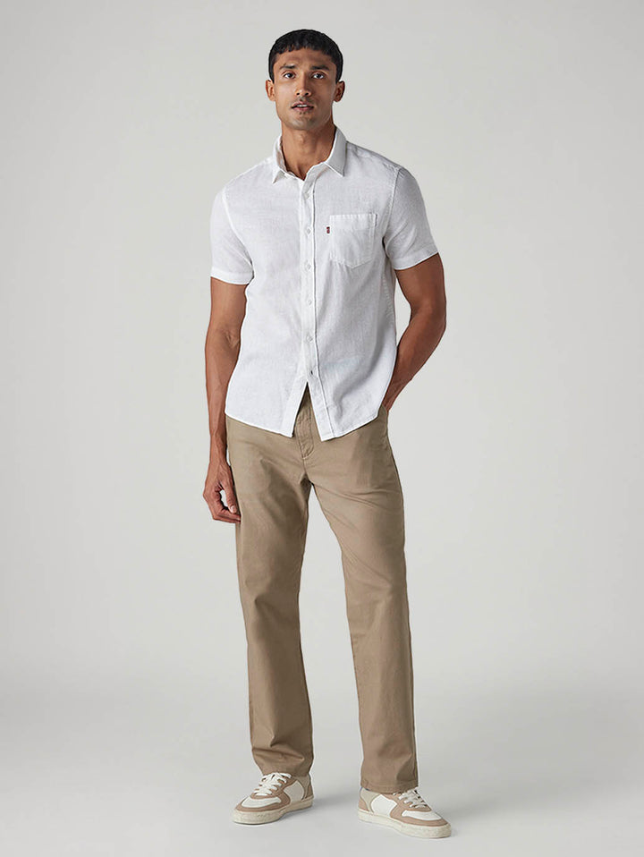 Men's Khaki Authentic Relaxed Fit Mid Rise Chinos
