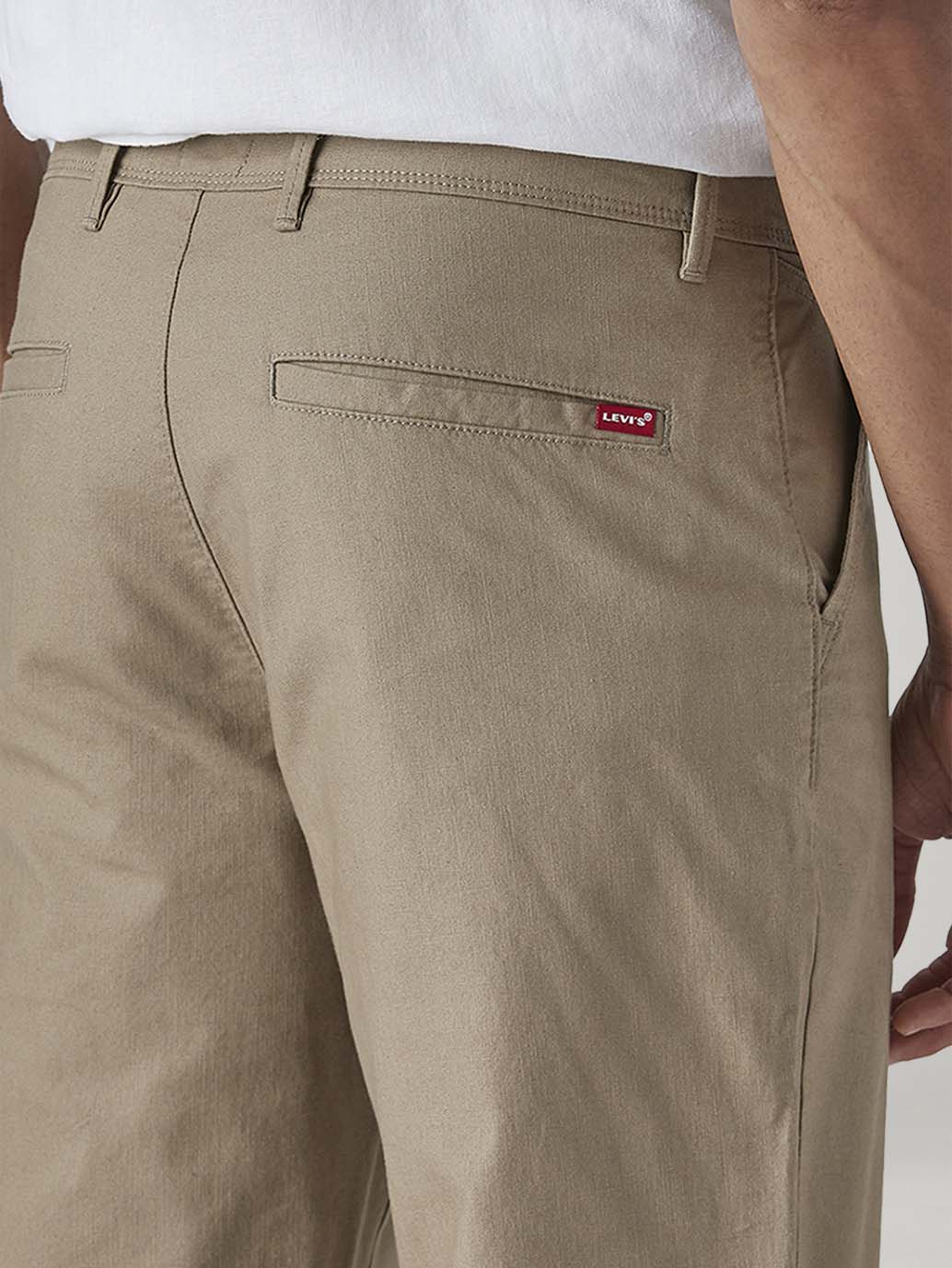 Men's Khaki Authentic Relaxed Fit Mid Rise Chinos - Detail View