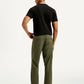 Men's Olive Green Relaxed Straight Fit Chinos - Back View