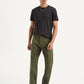 Men's Redloop 541 Olive Athletic Tapered Fit Mid Rise Selvedge Trousers - Styleshot View