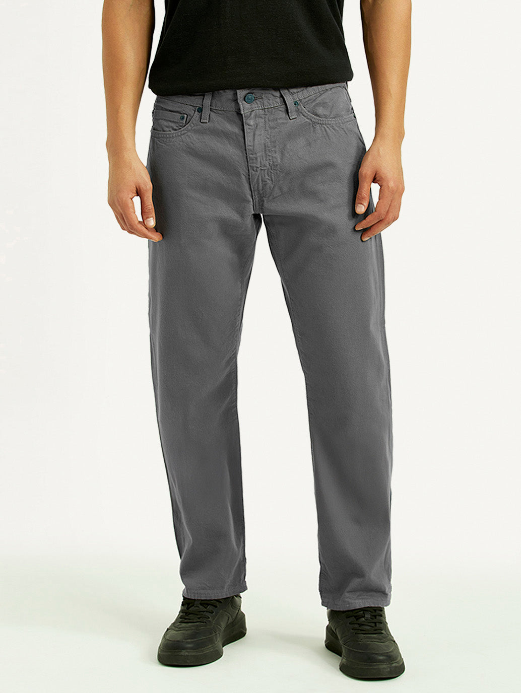 Men's 541 Grey Athletic Tapered Fit Mid Rise Jeans - Front View