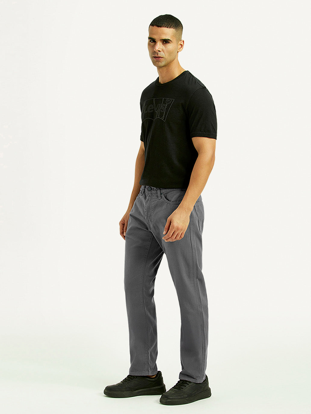 Men's 541 Grey Athletic Tapered Fit Mid Rise Jeans - Side View