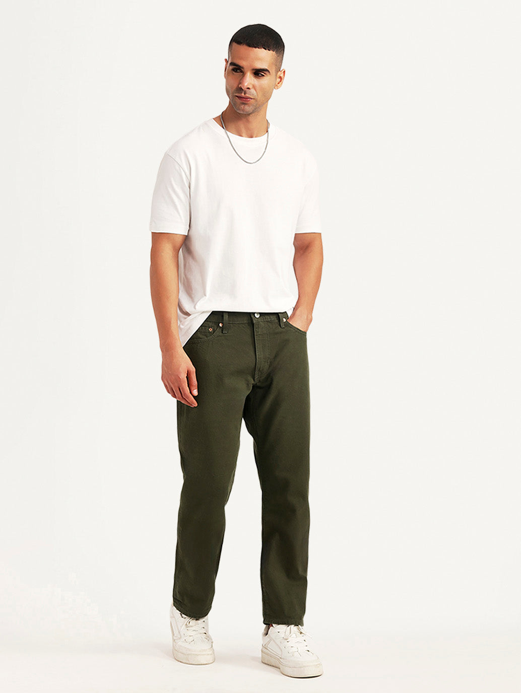 Men's 541 Olive Athletic Tapered Fit Mid Rise Selvedge Chinos