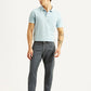 Men's 541 Grey Athletic Tapered Fit Selvedge Mid Rise Trousers - Front View