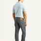 Men's 541 Grey Athletic Tapered Fit Selvedge Mid Rise Trousers - Back View