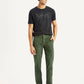 Men's Olive Green Slim Fit Corduroy Trousers - Front View