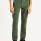 Men's Olive Green Slim Fit Corduroy Trousers - Front View