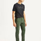 Men's Olive Green Slim Fit Corduroy Trousers - Side View