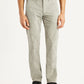 Men's Light Grey Slim Fit Tapered Corduroy Trousers - Front View