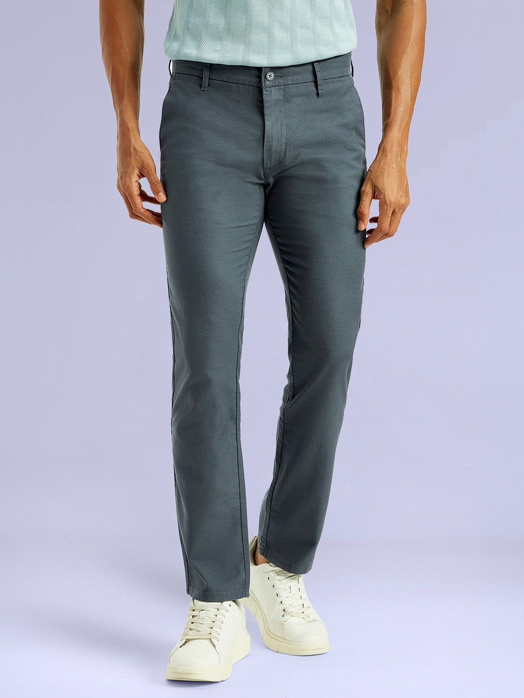 Men's Redloop 511 Blue Slim Fit Mid Rise Linen Chinos - ca823257-d690-4377-9a06-75edcc7cf206 View