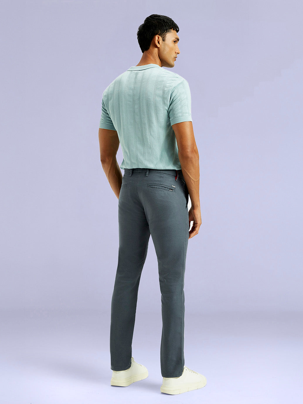 Men's Redloop 511 Blue Slim Fit Mid Rise Linen Chinos - 7e971551-ea42-43f7-8681-d944d2854691 View
