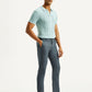 Men's Redloop 511 Blue Slim Fit Mid Rise Linen Chinos - Side View