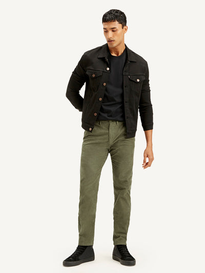 Men's Olive Slim Tapered Fit Chinos