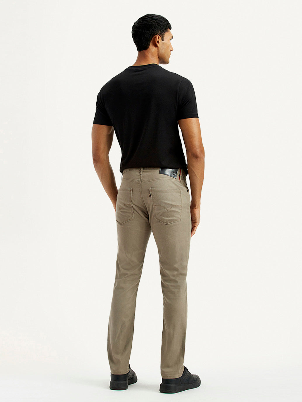 Men's Redloop 511 Beige Slim Fit Mid Rise Chinos - Back View