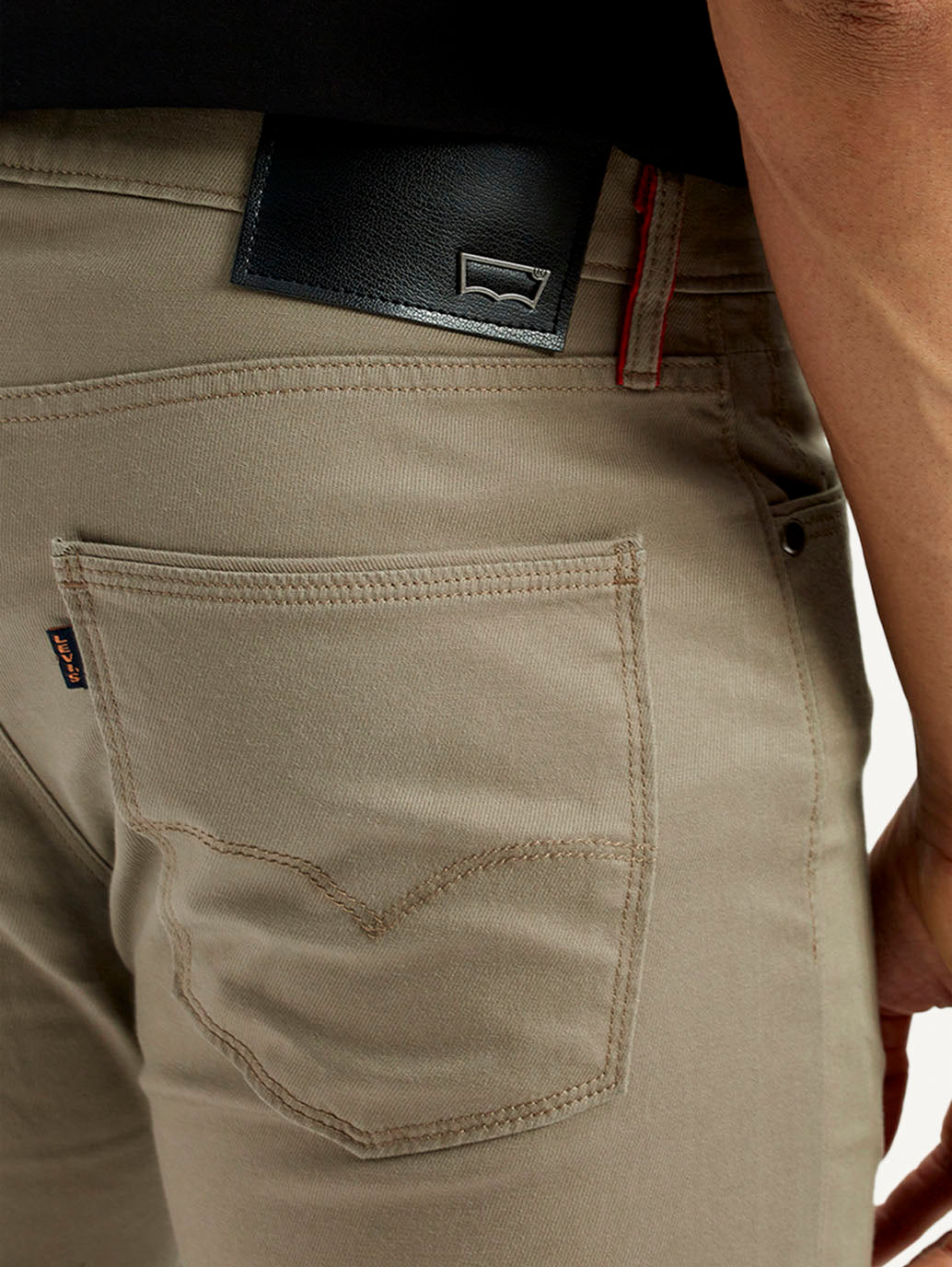 Men's Redloop 511 Beige Slim Fit Mid Rise Chinos - Detail View