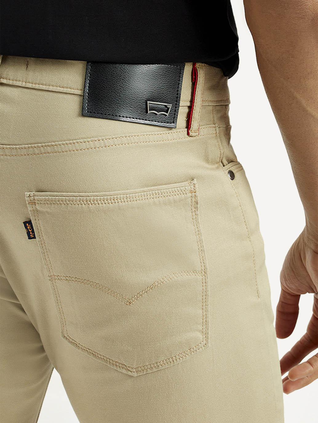 Men's Redloop 511 Beige Slim Fit Mid Rise Chinos - Detail View