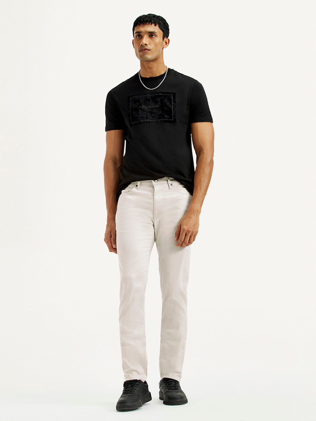 Men's Redloop 511 Off White Slim Fit Mid Rise Jeans - Elevated View