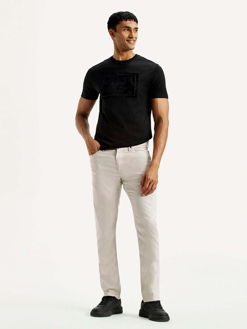 Men's Redloop 511 Off White Slim Fit Mid Rise Jeans - Styleshot View