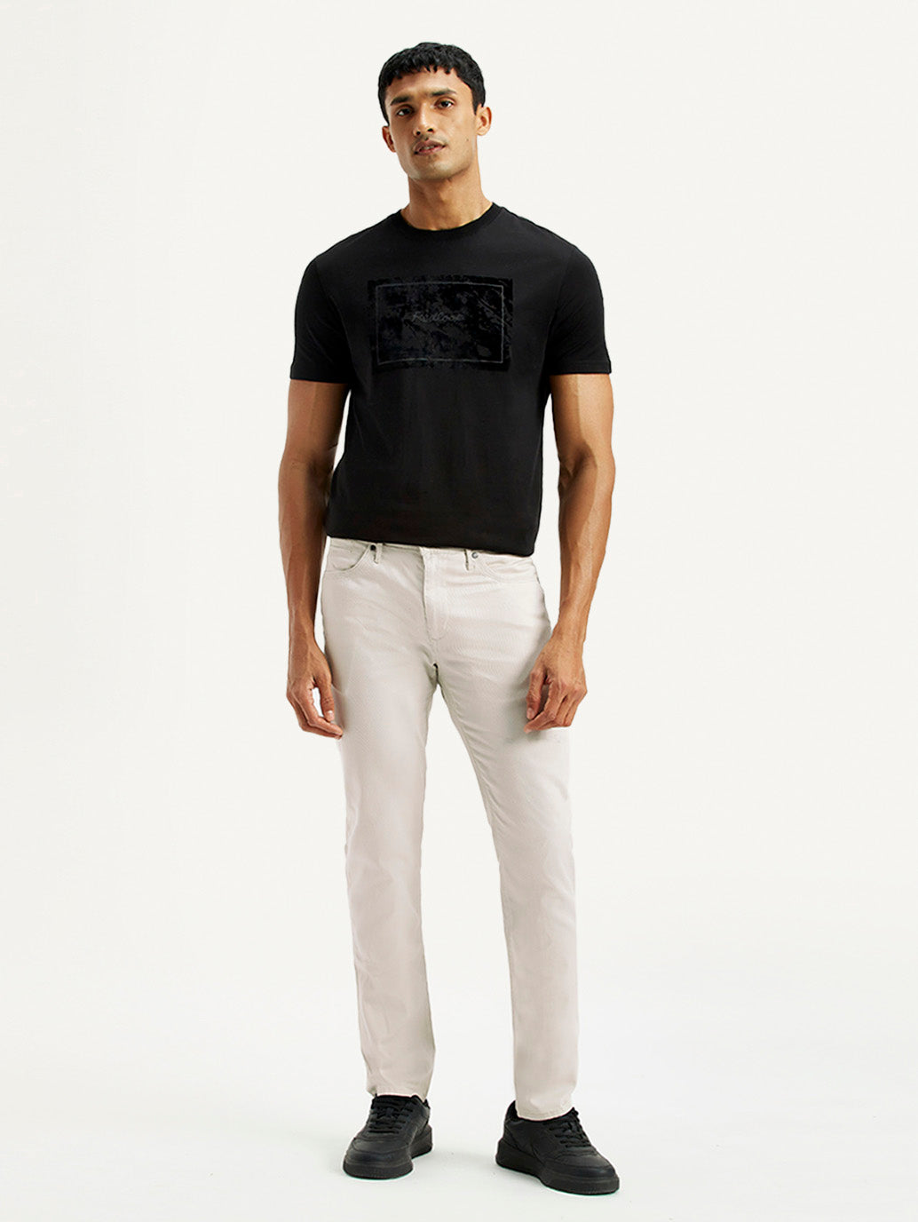 Men's Redloop 511 Off White Slim Fit Mid Rise Jeans - Front View