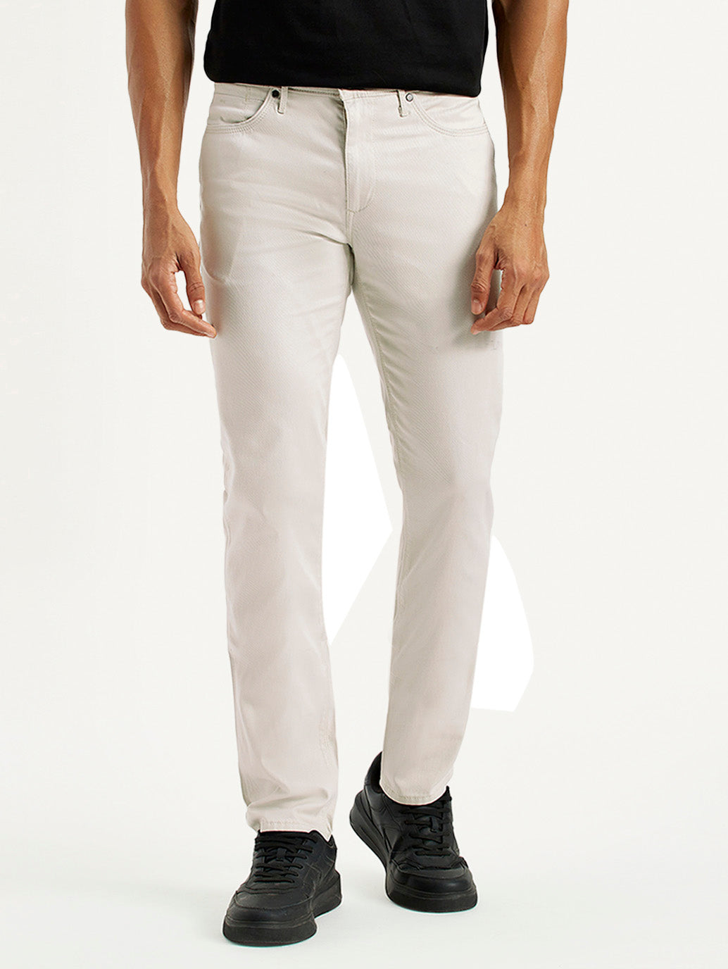 Men's Redloop 511 Off White Slim Fit Mid Rise Jeans - Front View
