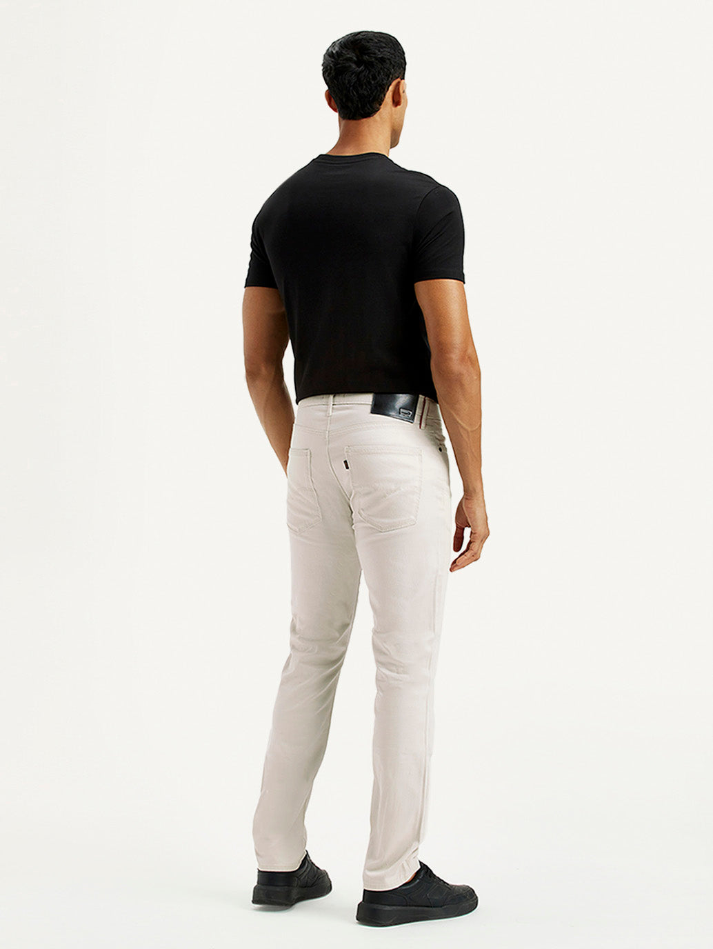 Men's Redloop 511 Off White Slim Fit Mid Rise Jeans - Back View