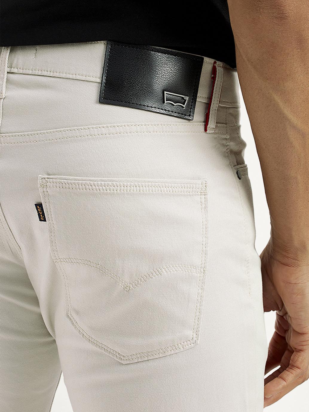 Men's Redloop 511 Off White Slim Fit Mid Rise Jeans - Detail View