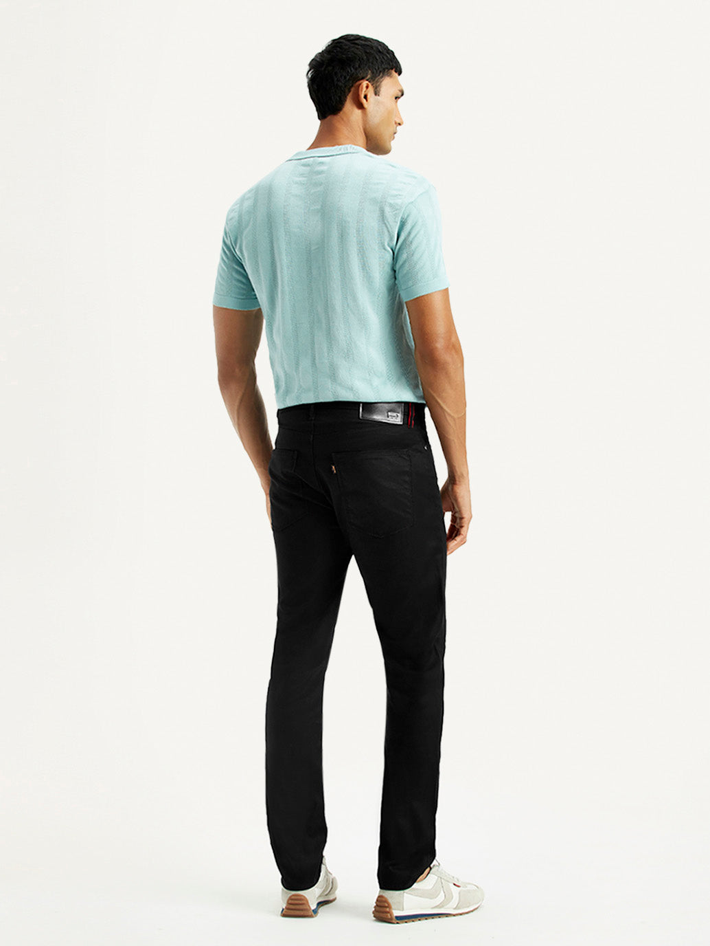 Men's Redloop 511 Black Slim Fit Mid Rise Jeans - Back View